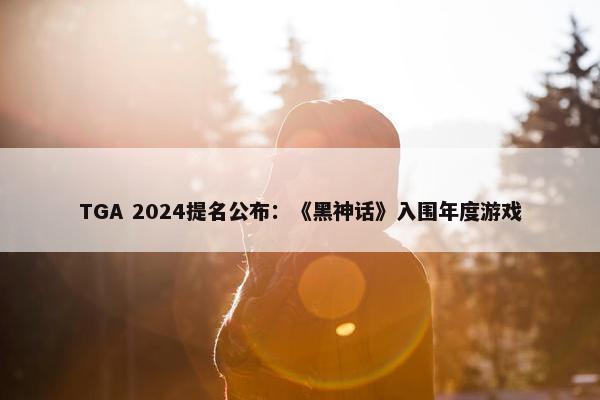 TGA 2024提名公布：《黑神话》入围年度游戏