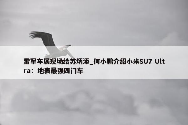 雷军车展现场给苏炳添_何小鹏介绍小米SU7 Ultra：地表最强四门车