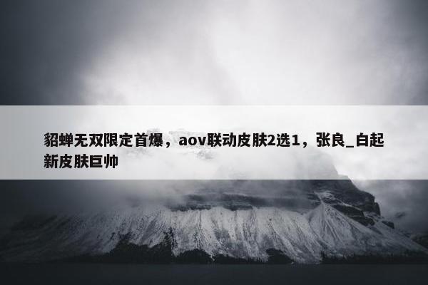 貂蝉无双限定首爆，aov联动皮肤2选1，张良_白起新皮肤巨帅