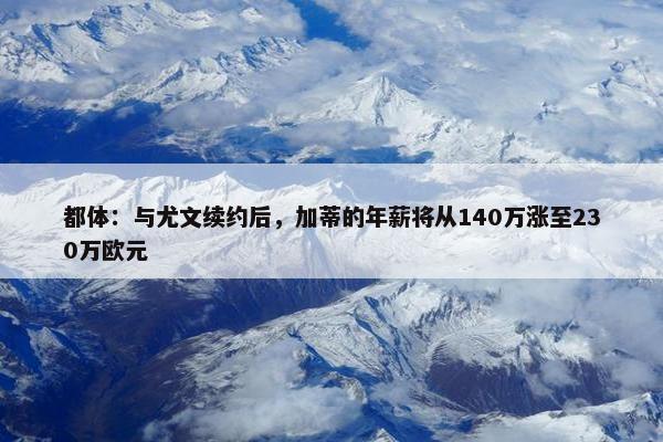 都体：与尤文续约后，加蒂的年薪将从140万涨至230万欧元