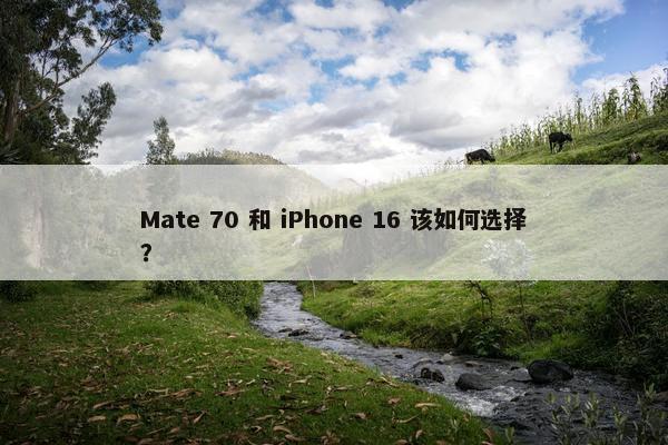 Mate 70 和 iPhone 16 该如何选择？