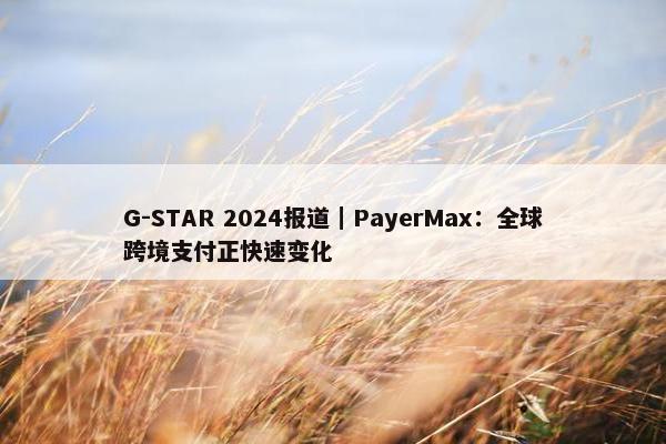 G-STAR 2024报道｜PayerMax：全球跨境支付正快速变化