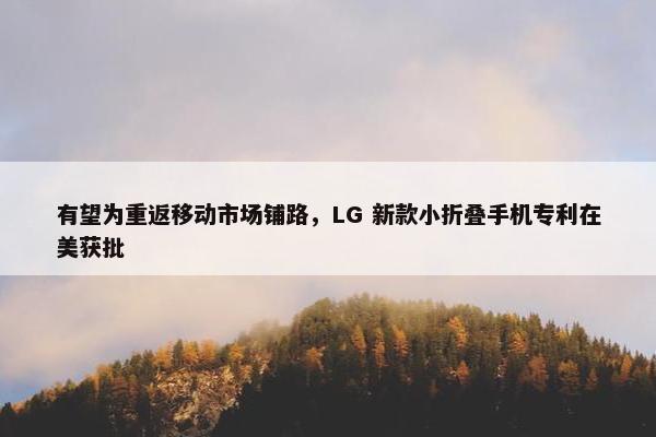 有望为重返移动市场铺路，LG 新款小折叠手机专利在美获批