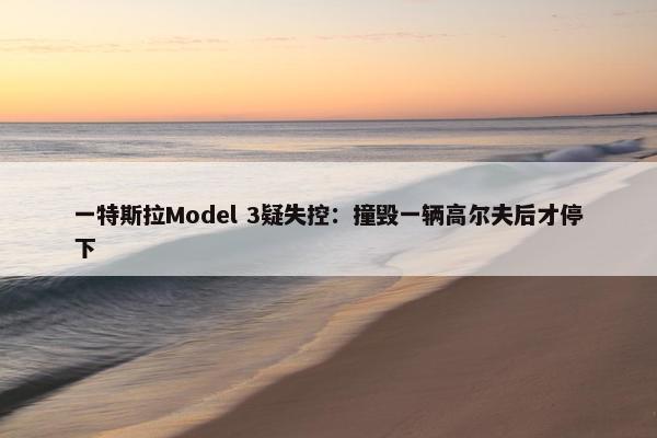 一特斯拉Model 3疑失控：撞毁一辆高尔夫后才停下