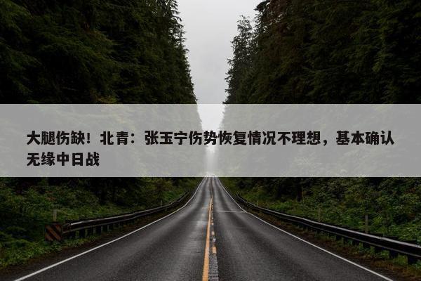 大腿伤缺！北青：张玉宁伤势恢复情况不理想，基本确认无缘中日战