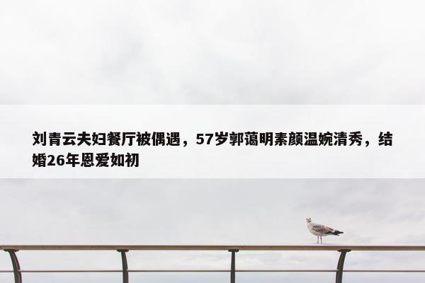 刘青云夫妇餐厅被偶遇，57岁郭蔼明素颜温婉清秀，结婚26年恩爱如初