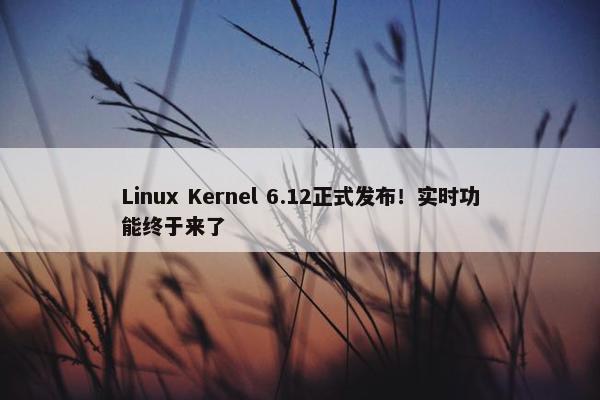 Linux Kernel 6.12正式发布！实时功能终于来了