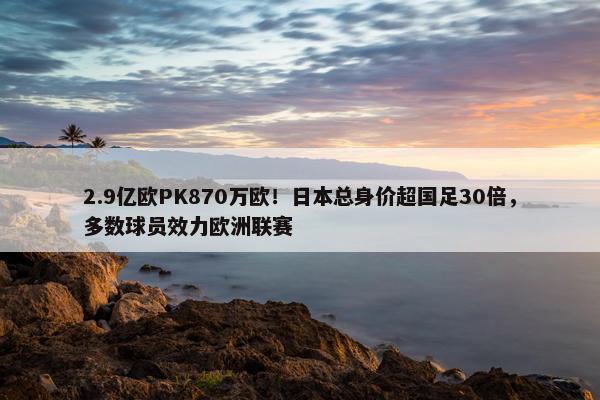 2.9亿欧PK870万欧！日本总身价超国足30倍，多数球员效力欧洲联赛