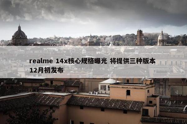 realme 14x核心规格曝光 将提供三种版本 12月初发布