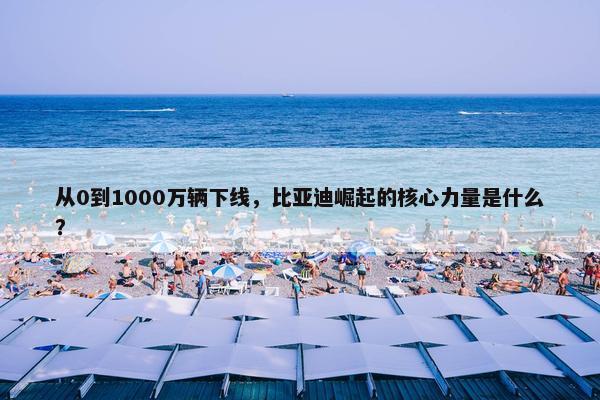 从0到1000万辆下线，比亚迪崛起的核心力量是什么？