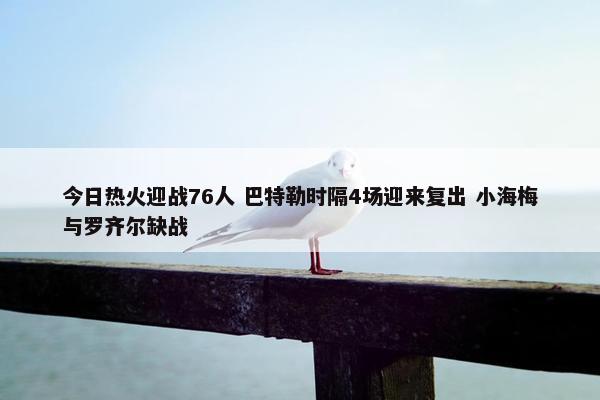 今日热火迎战76人 巴特勒时隔4场迎来复出 小海梅与罗齐尔缺战