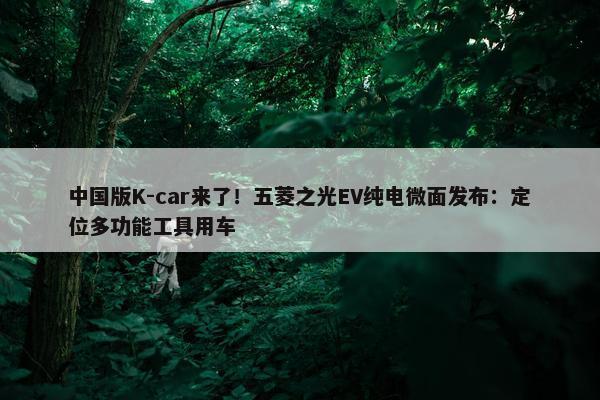 中国版K-car来了！五菱之光EV纯电微面发布：定位多功能工具用车