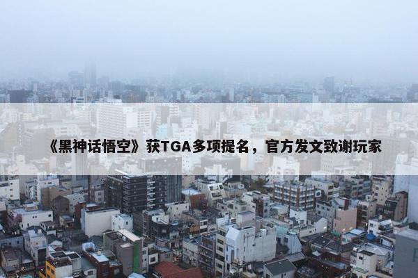 《黑神话悟空》获TGA多项提名，官方发文致谢玩家