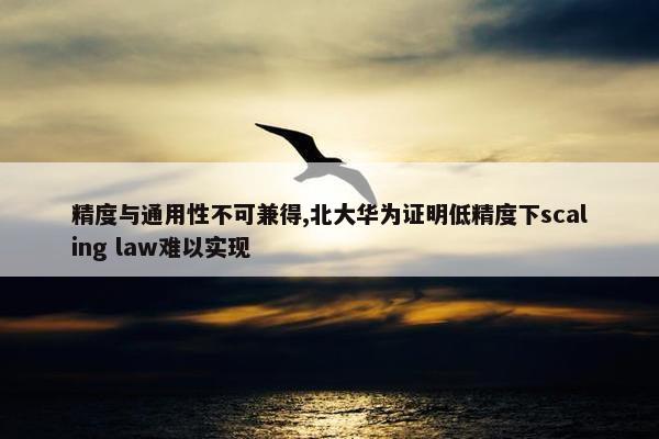 精度与通用性不可兼得,北大华为证明低精度下scaling law难以实现