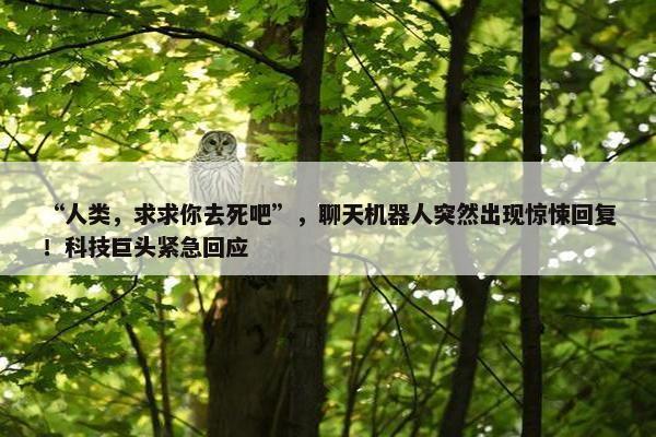 “人类，求求你去死吧”，聊天机器人突然出现惊悚回复！科技巨头紧急回应