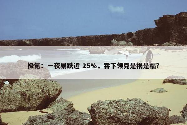 极氪：一夜暴跌近 25%，吞下领克是祸是福？