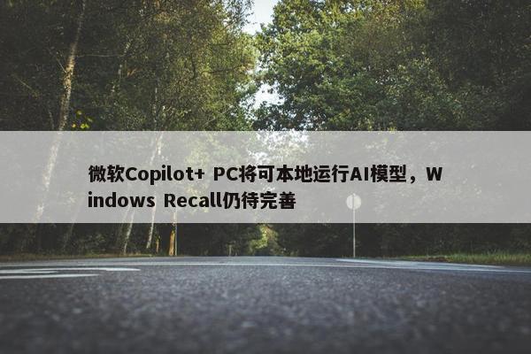 微软Copilot+ PC将可本地运行AI模型，Windows Recall仍待完善