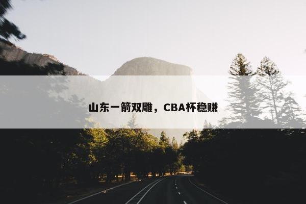 山东一箭双雕，CBA杯稳赚