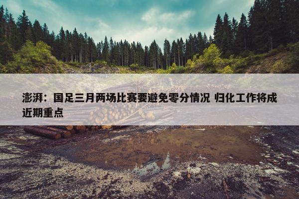 澎湃：国足三月两场比赛要避免零分情况 归化工作将成近期重点