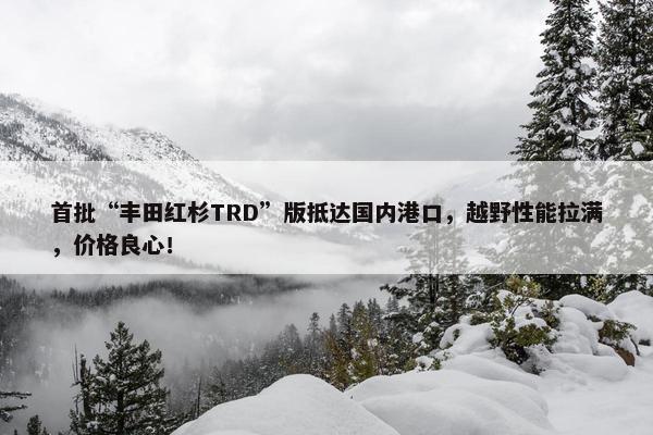 首批“丰田红杉TRD”版抵达国内港口，越野性能拉满，价格良心！