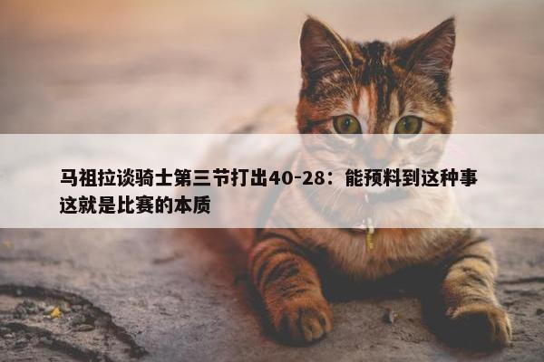 马祖拉谈骑士第三节打出40-28：能预料到这种事 这就是比赛的本质