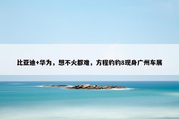 比亚迪+华为，想不火都难，方程豹豹8现身广州车展