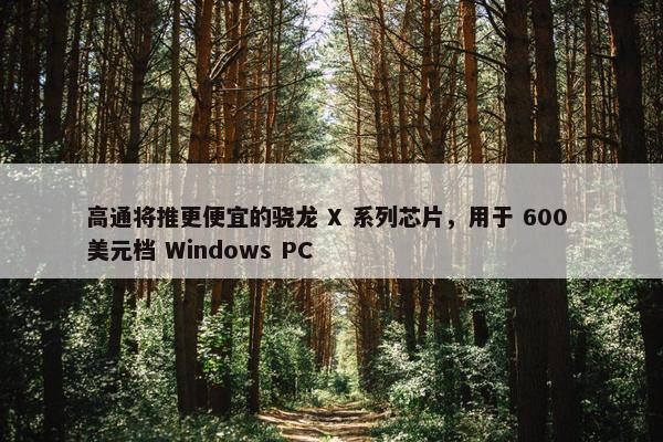 高通将推更便宜的骁龙 X 系列芯片，用于 600 美元档 Windows PC