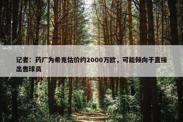 记者：药厂为希克估价约2000万欧，可能倾向于直接出售球员