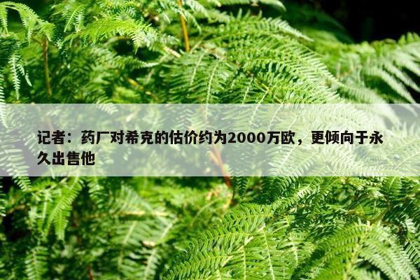 记者：药厂对希克的估价约为2000万欧，更倾向于永久出售他