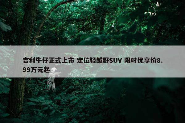 吉利牛仔正式上市 定位轻越野SUV 限时优享价8.99万元起