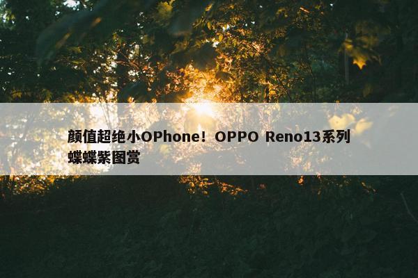 颜值超绝小OPhone！OPPO Reno13系列蝶蝶紫图赏