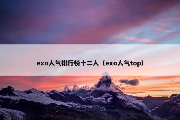 exo人气排行榜十二人（exo人气top）