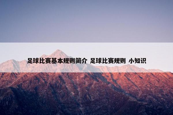 足球比赛基本规则简介 足球比赛规则 小知识