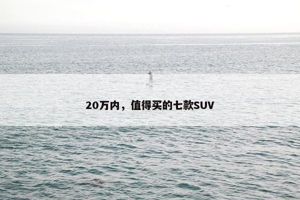 20万内，值得买的七款SUV