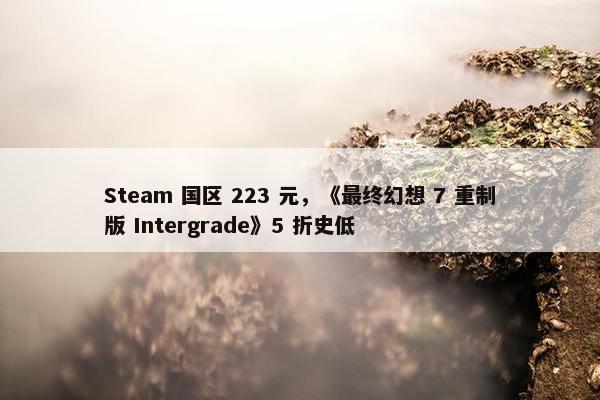 Steam 国区 223 元，《最终幻想 7 重制版 Intergrade》5 折史低