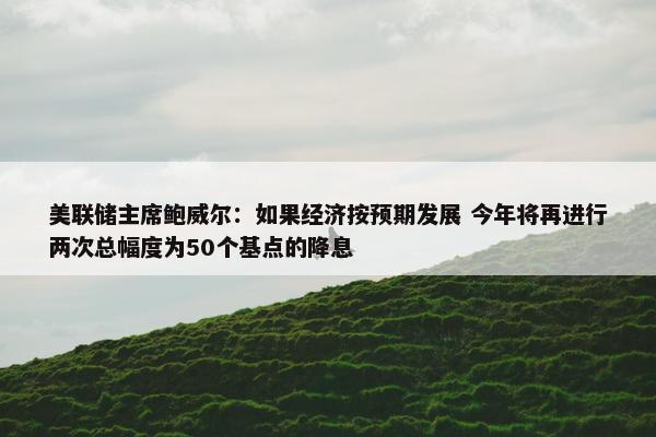 美联储主席鲍威尔：如果经济按预期发展 今年将再进行两次总幅度为50个基点的降息