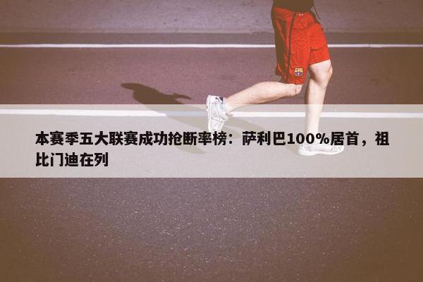 本赛季五大联赛成功抢断率榜：萨利巴100%居首，祖比门迪在列