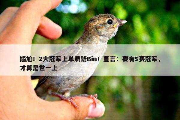 尴尬！2大冠军上单质疑Bin！直言：要有S赛冠军，才算是世一上