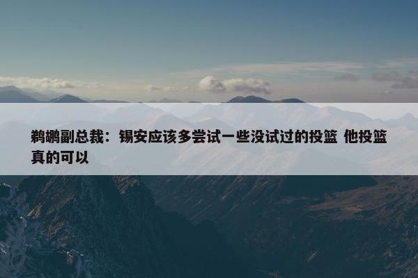 鹈鹕副总裁：锡安应该多尝试一些没试过的投篮 他投篮真的可以