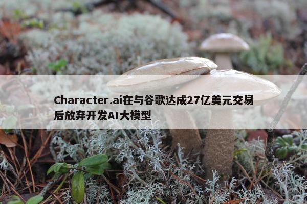 Character.ai在与谷歌达成27亿美元交易后放弃开发AI大模型