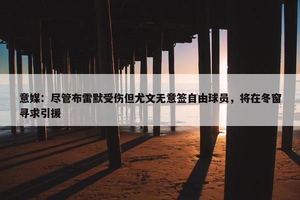 意媒：尽管布雷默受伤但尤文无意签自由球员，将在冬窗寻求引援