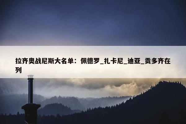 拉齐奥战尼斯大名单：佩德罗_扎卡尼_迪亚_贡多齐在列