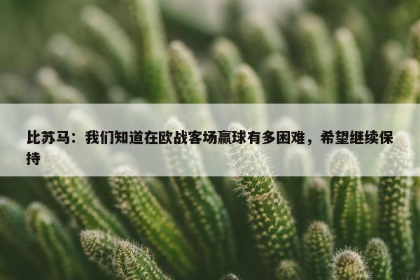 比苏马：我们知道在欧战客场赢球有多困难，希望继续保持