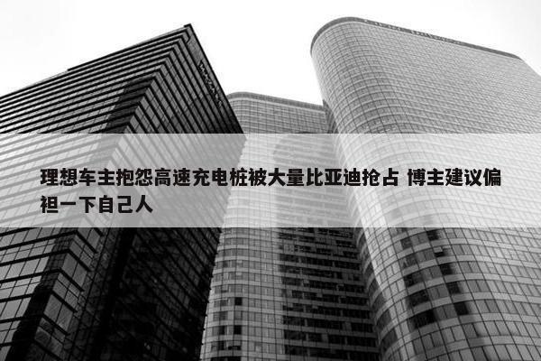 理想车主抱怨高速充电桩被大量比亚迪抢占 博主建议偏袒一下自己人