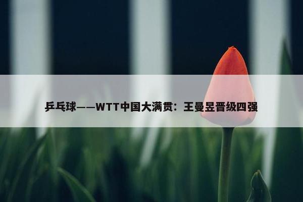 乒乓球——WTT中国大满贯：王曼昱晋级四强