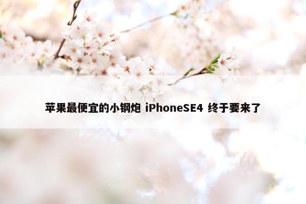 苹果最便宜的小钢炮 iPhoneSE4 终于要来了