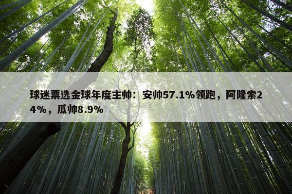 球迷票选金球年度主帅：安帅57.1%领跑，阿隆索24%，瓜帅8.9%