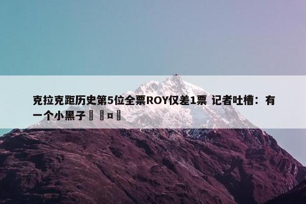 克拉克距历史第5位全票ROY仅差1票 记者吐槽：有一个小黑子🤣