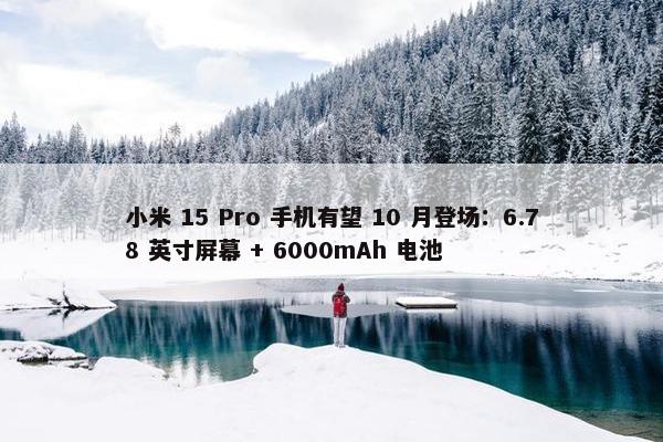 小米 15 Pro 手机有望 10 月登场：6.78 英寸屏幕 + 6000mAh 电池