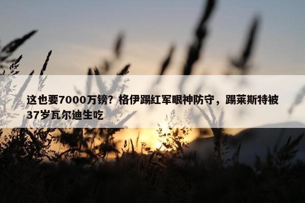 这也要7000万镑？格伊踢红军眼神防守，踢莱斯特被37岁瓦尔迪生吃